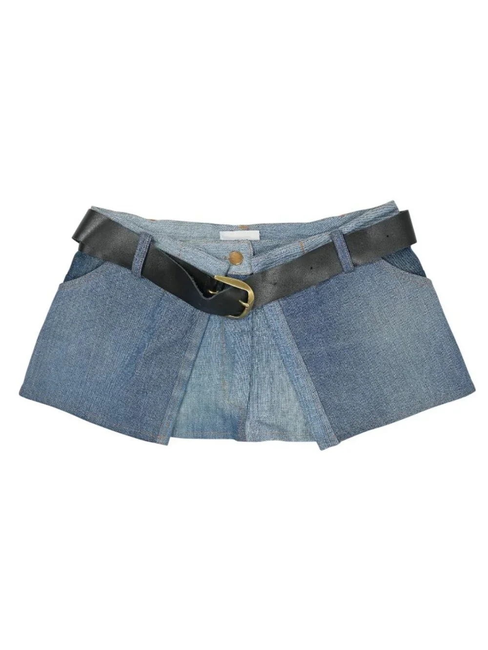 Habey Club Mini Belted Skirt in Blue